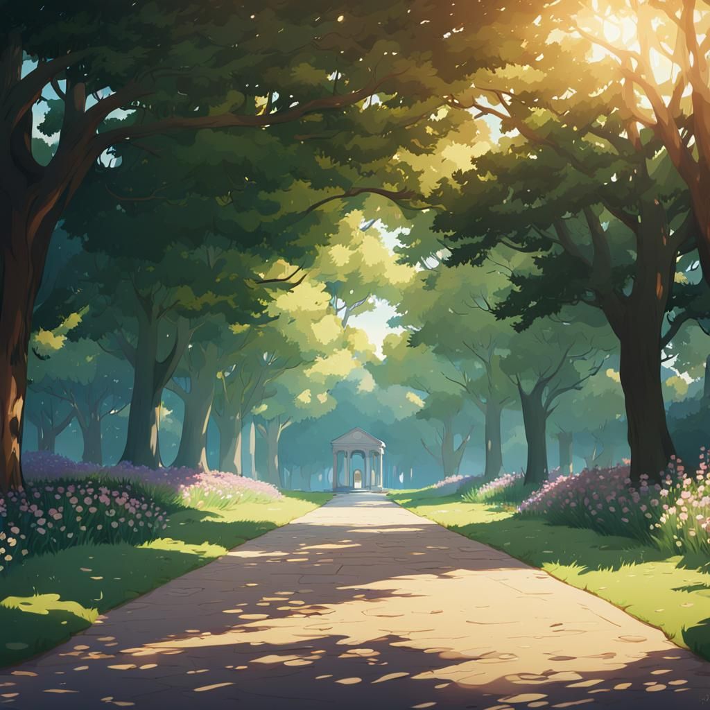 Anime Wivenhoe Park in Essex: Tranquil Afternoon