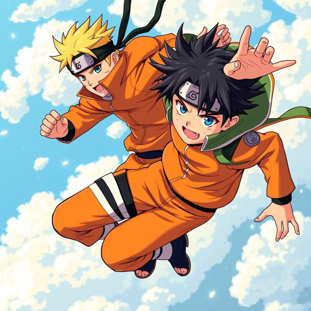 Naruto and Deku Soaring: Anime Fusion
