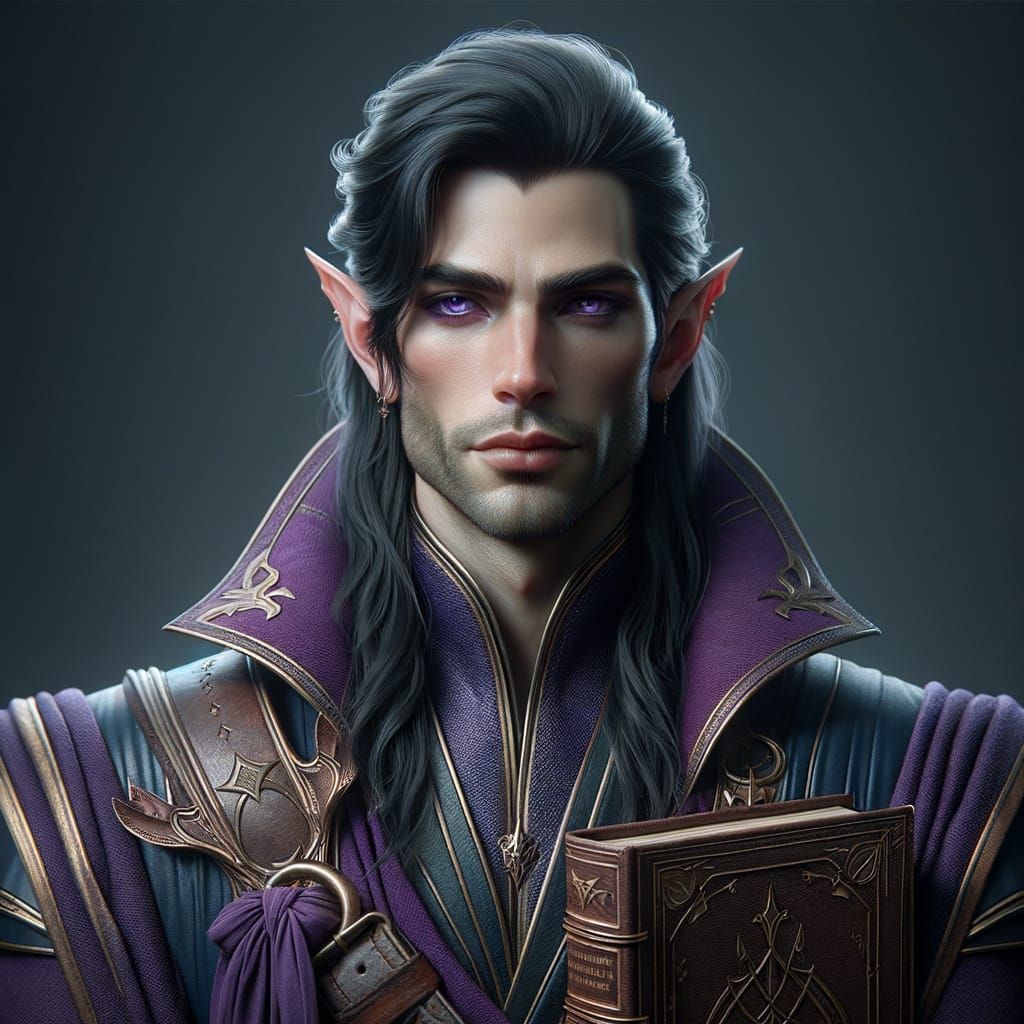 Ethereal Elf Wizard in Deep Fantasy Art