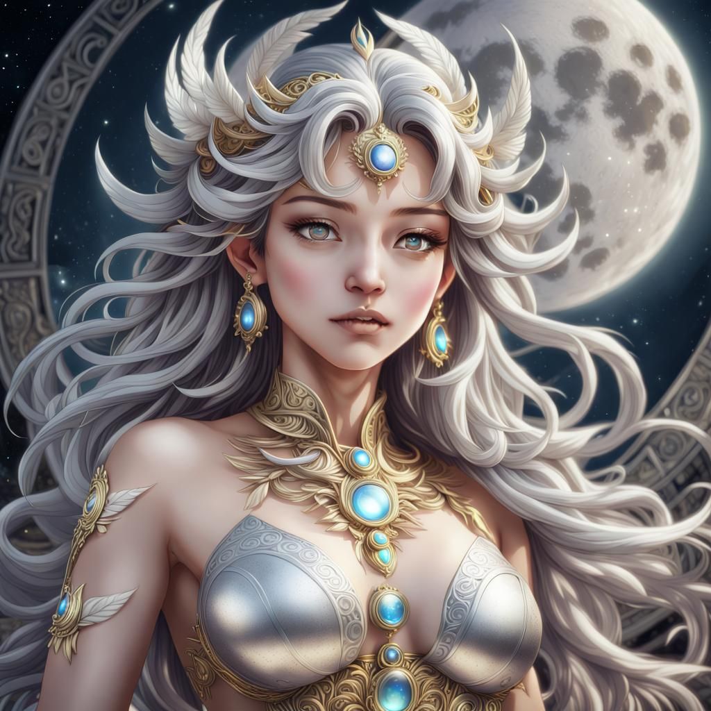 Hyperdetailed Goddess of Light in Anime Style