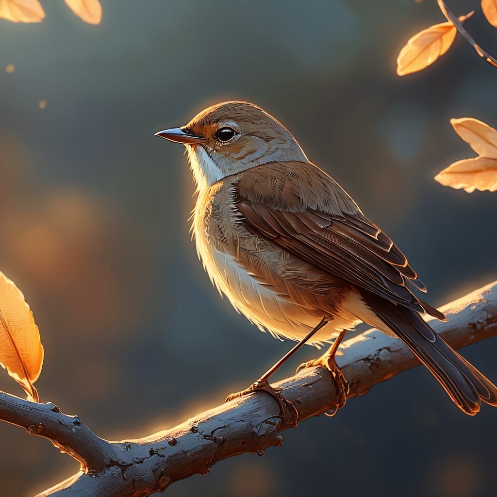Nightingale: An AI Generated Bird Portrait