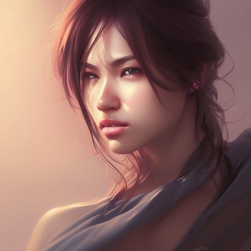 Detailed Portrait of Japanese Brazilian Woman