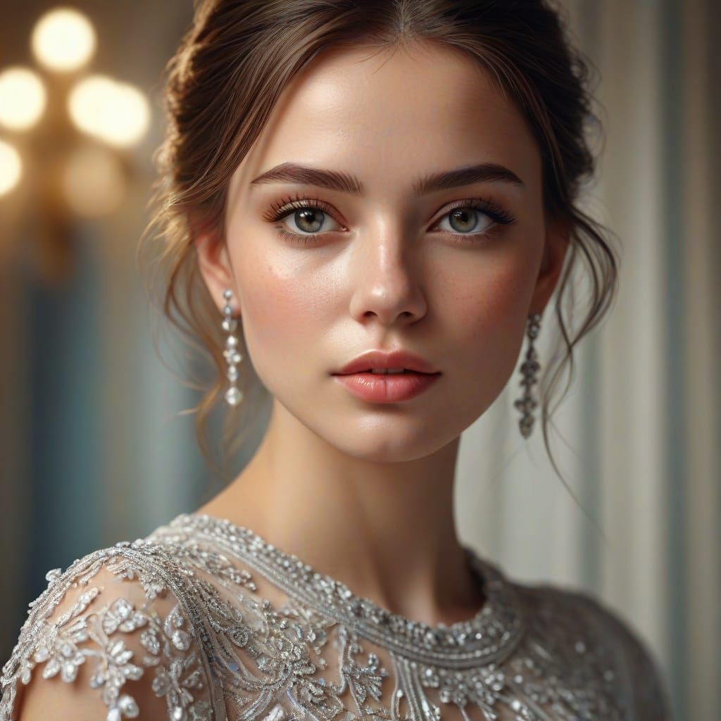 Hyperrealistic Portrait of a Supermodel in Macro Photography