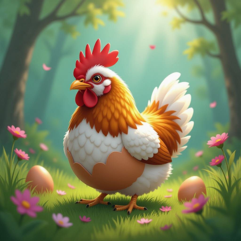 Eggicken: Surreal Chicken-Egg Fusion in Fantastical Realm