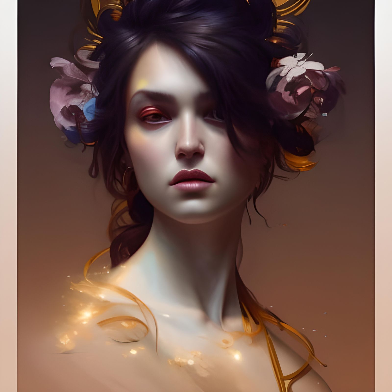Goddess of Art Portrait in Hyperdetailed Digital Style