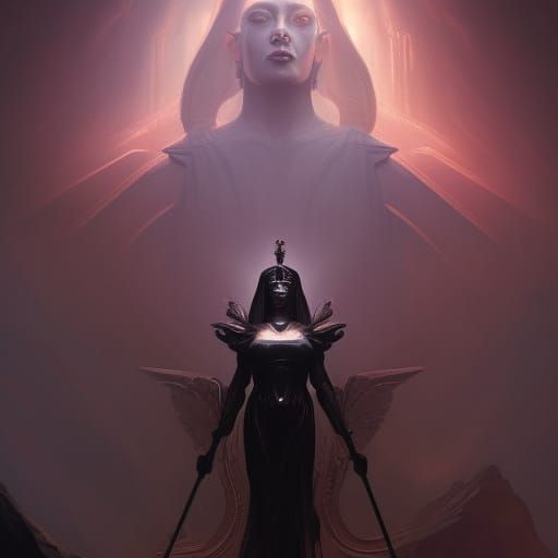 Black Quartz Sphinx: Dark Fantasy Concept Art