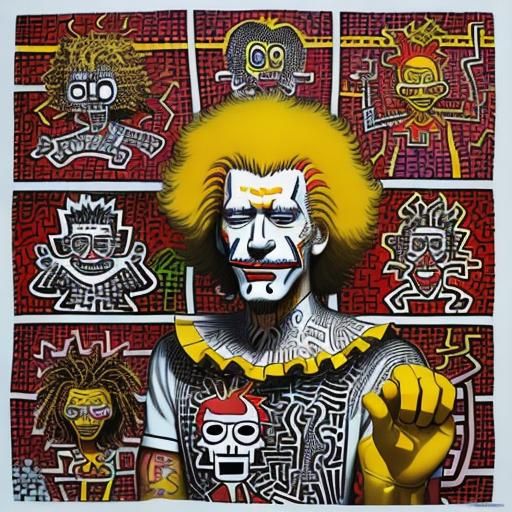 Ronald McDonald in Basquiat, Dali, and Haring Style