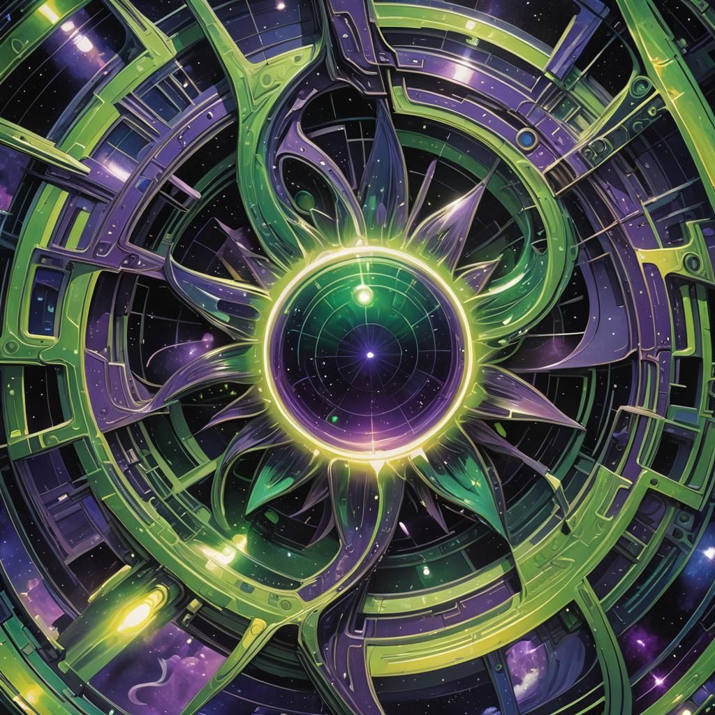 Radiant Star in Iridescent Nebula, Fantasy Concept Art