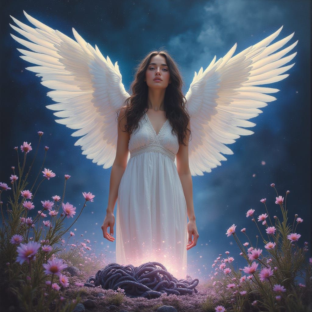 Angel of Serenity Protects Cosmic Slumber