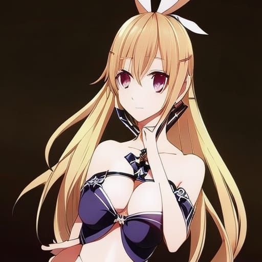 Anime Style Bunny Girl in Strapless Bikini
