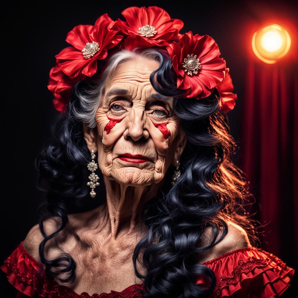 Flamenco Dancer in Art Nouveau Style