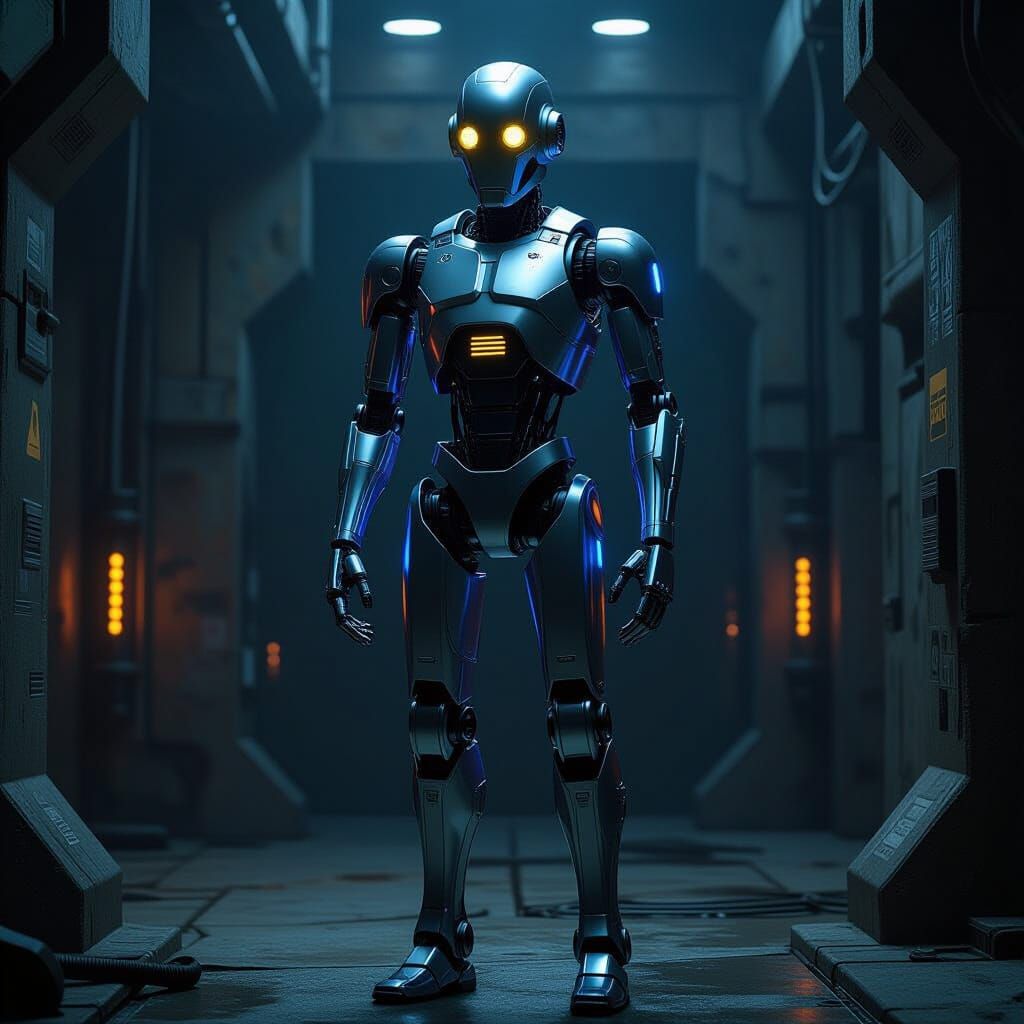 Silver Droid in Ancient Rakatan Facility