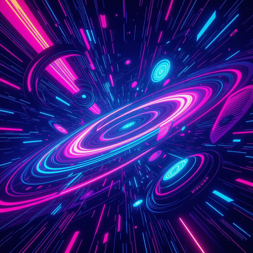 Abstract Neon Swirls in Futuristic Style