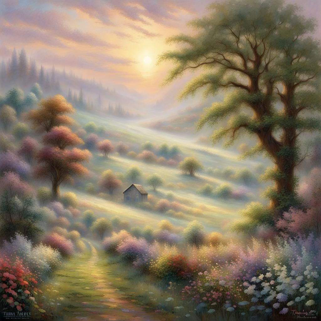 Ethereal Strawberry Field in Fantasy Style