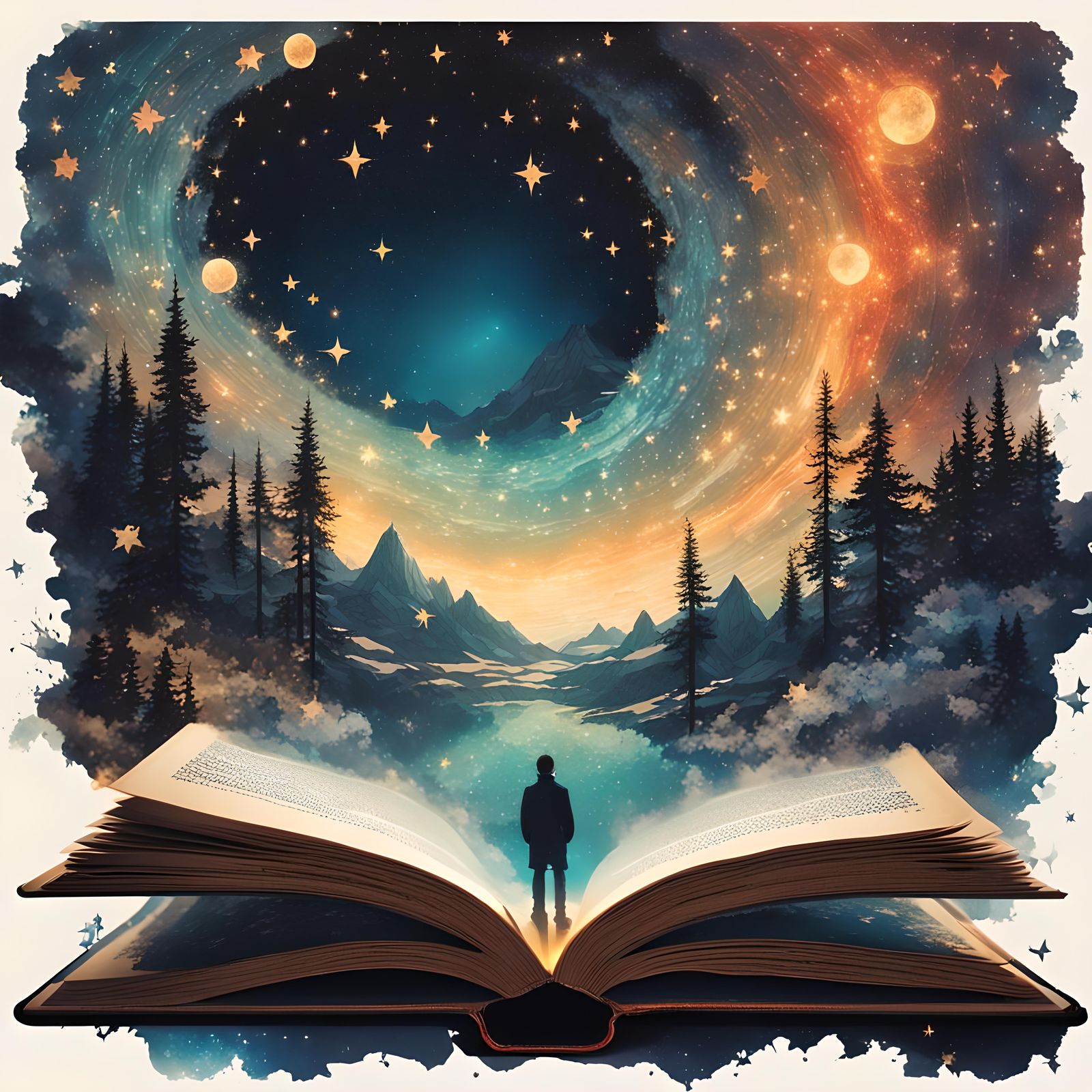 Starry Fantasy World Emerges From Open Book