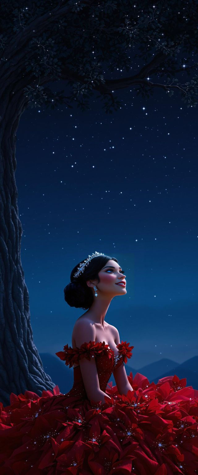 Enchanting Disney Princess Under Starry Night