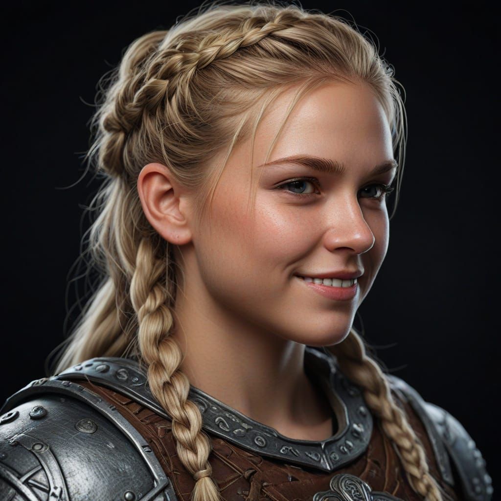 Beautiful Viking Warrior Girl, Concept Art Style
