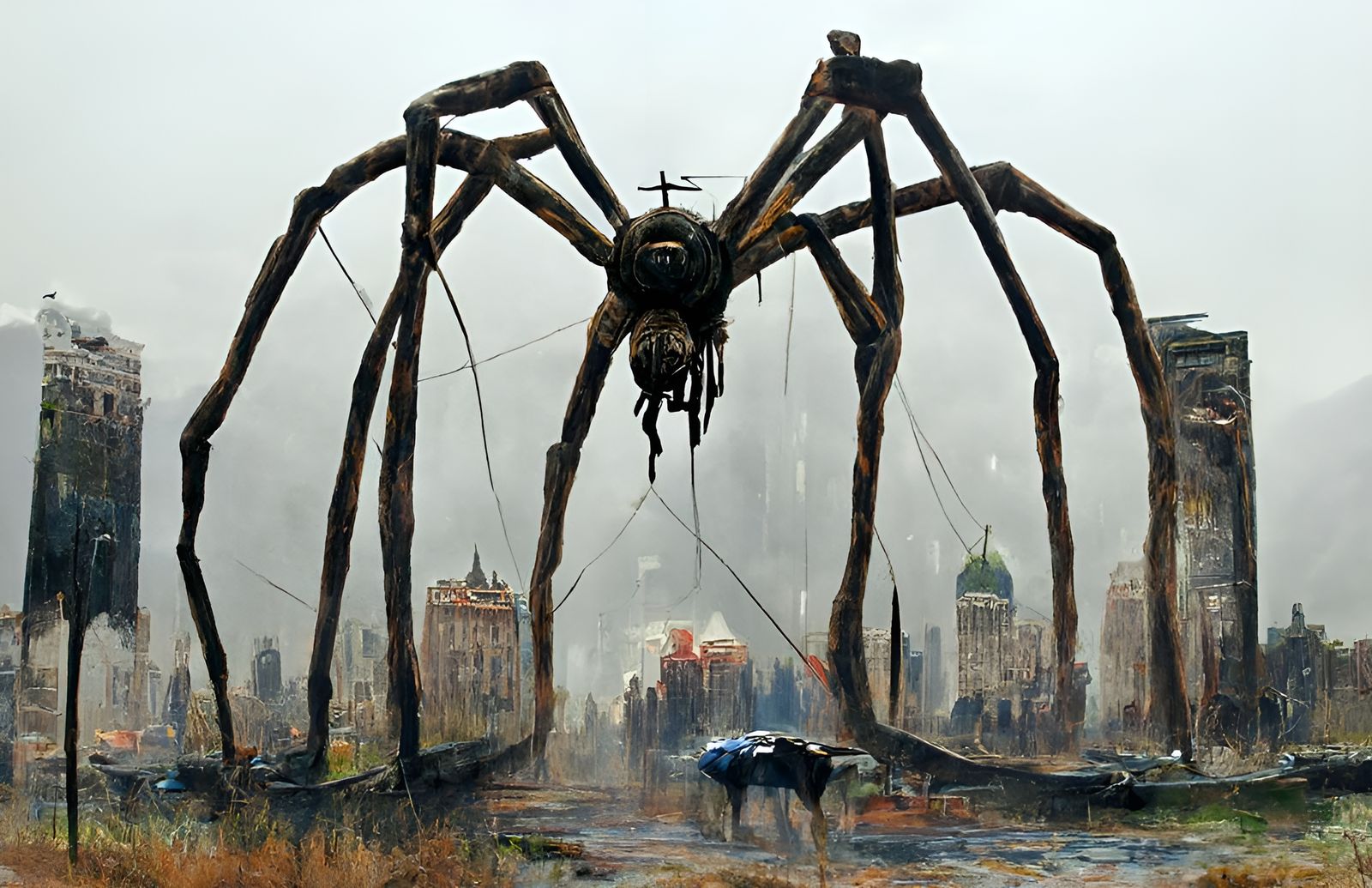Giant Spider in City, Digital Art