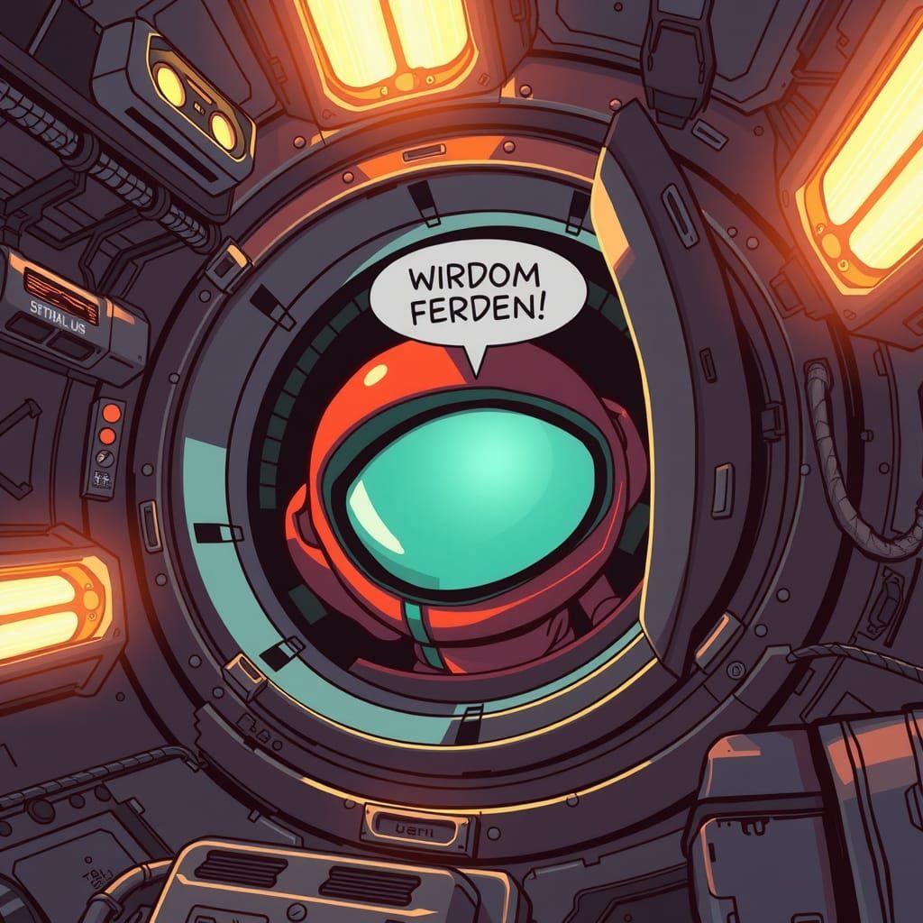 Among Us Crewmate Shares Wisdom in Sci-Fi Style