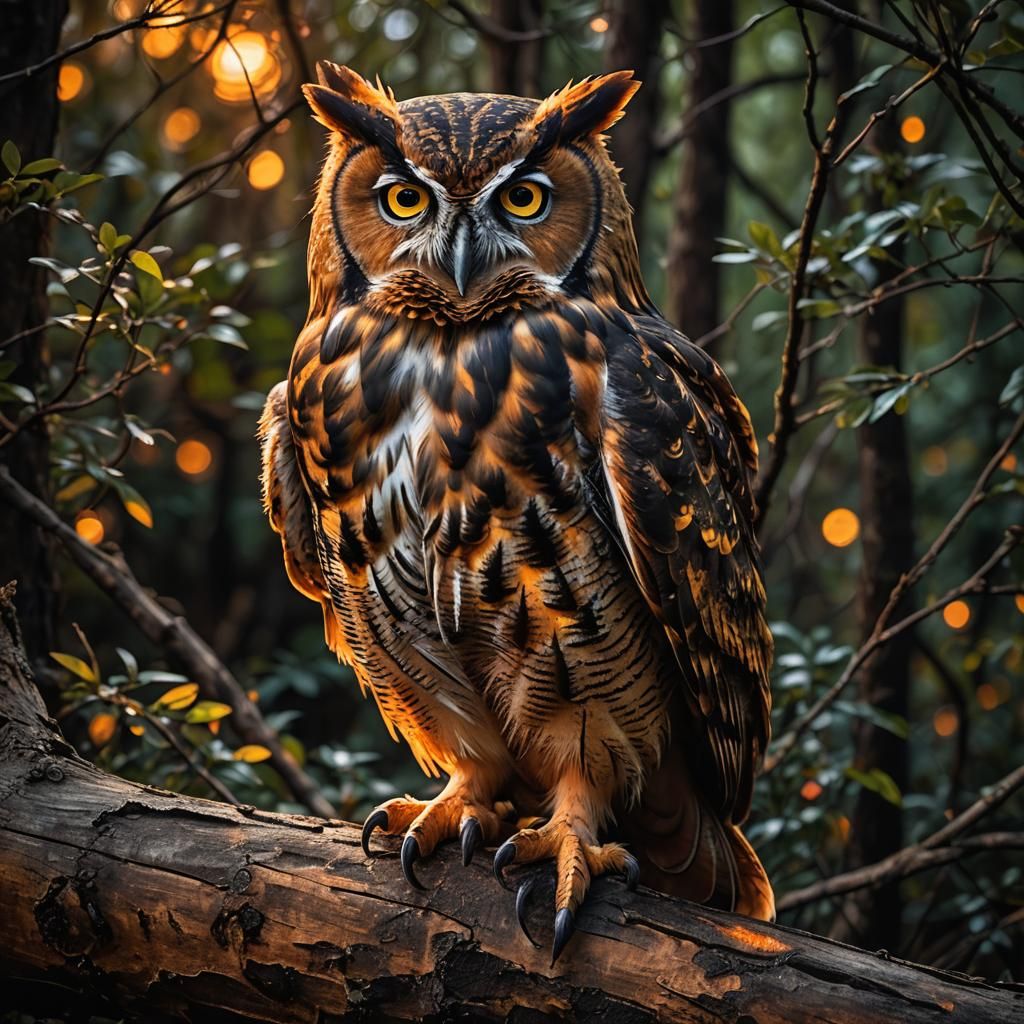 Majestic Fire Owl: Cinematic Wildlife Photography