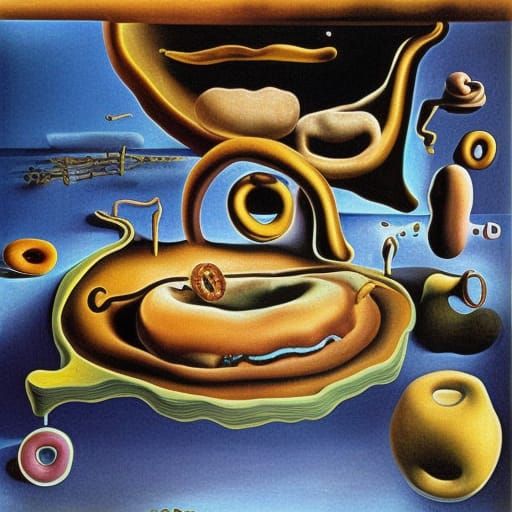 donut world Salvador Dali surreal