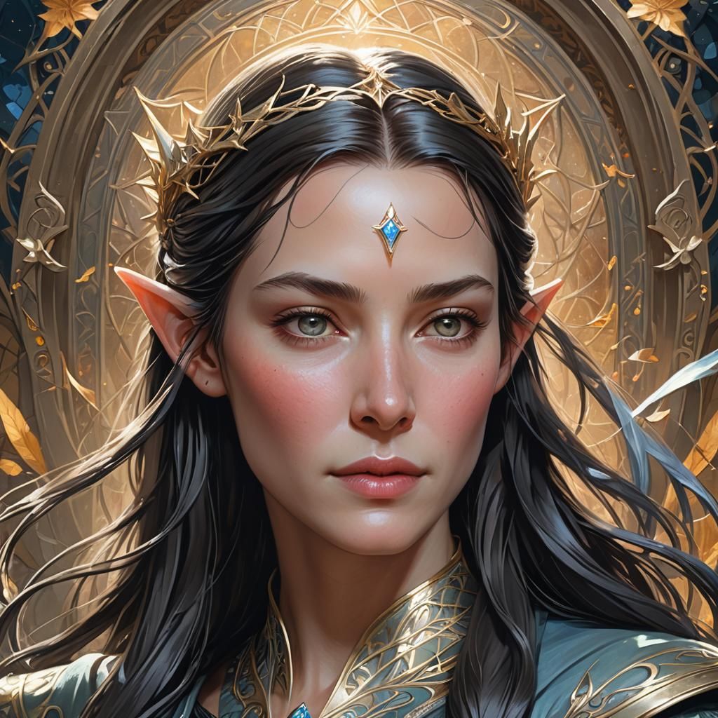 Arwen Evenstar Portrait in Hyperdetailed Style