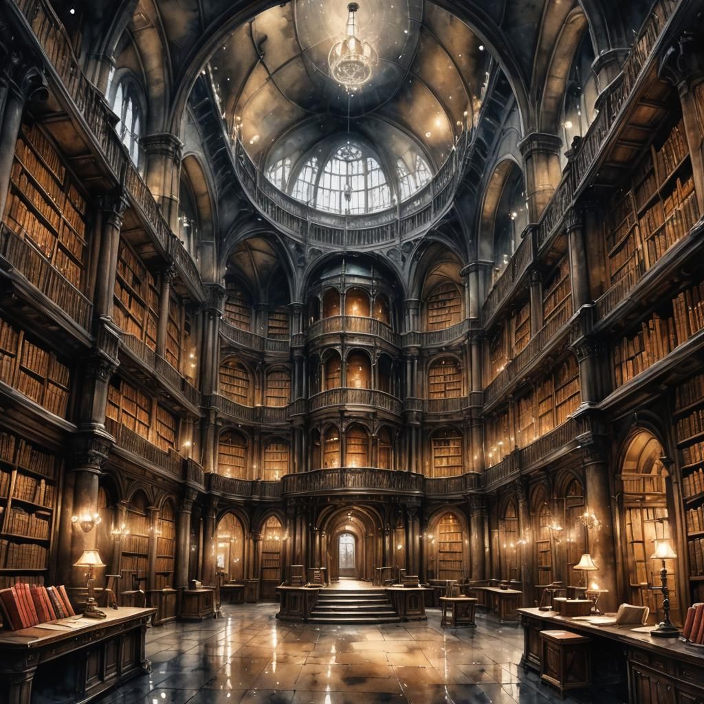 Library in old church