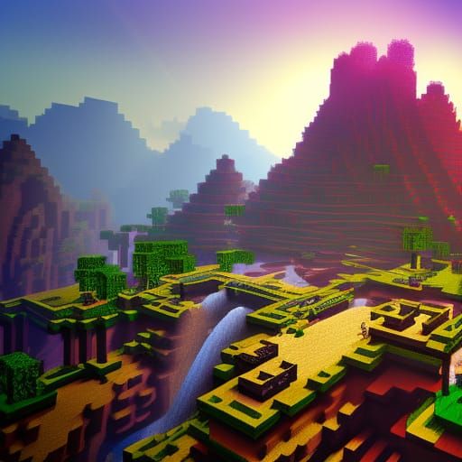 Alex From Minecraft: Detailed Matte Painting