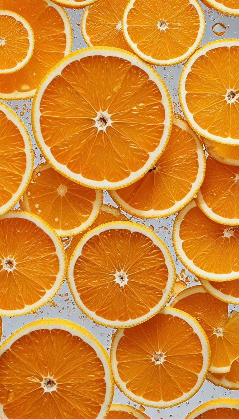 Juicy Orange Slices in Splash Art Style