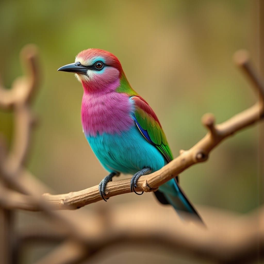 Lilac Breasted Roller Bird in HyperPhotoRealism