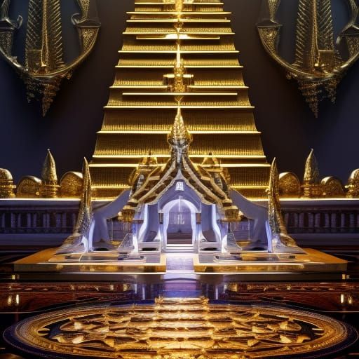 Cybernetic Pyramid in Maximalist Style