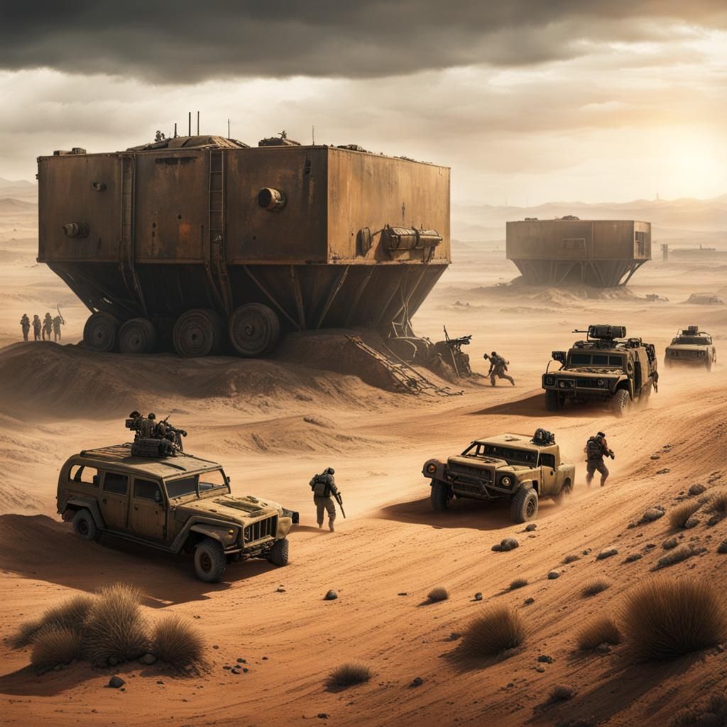 Mutants vs Survivors in Post-Apocalyptic Desert