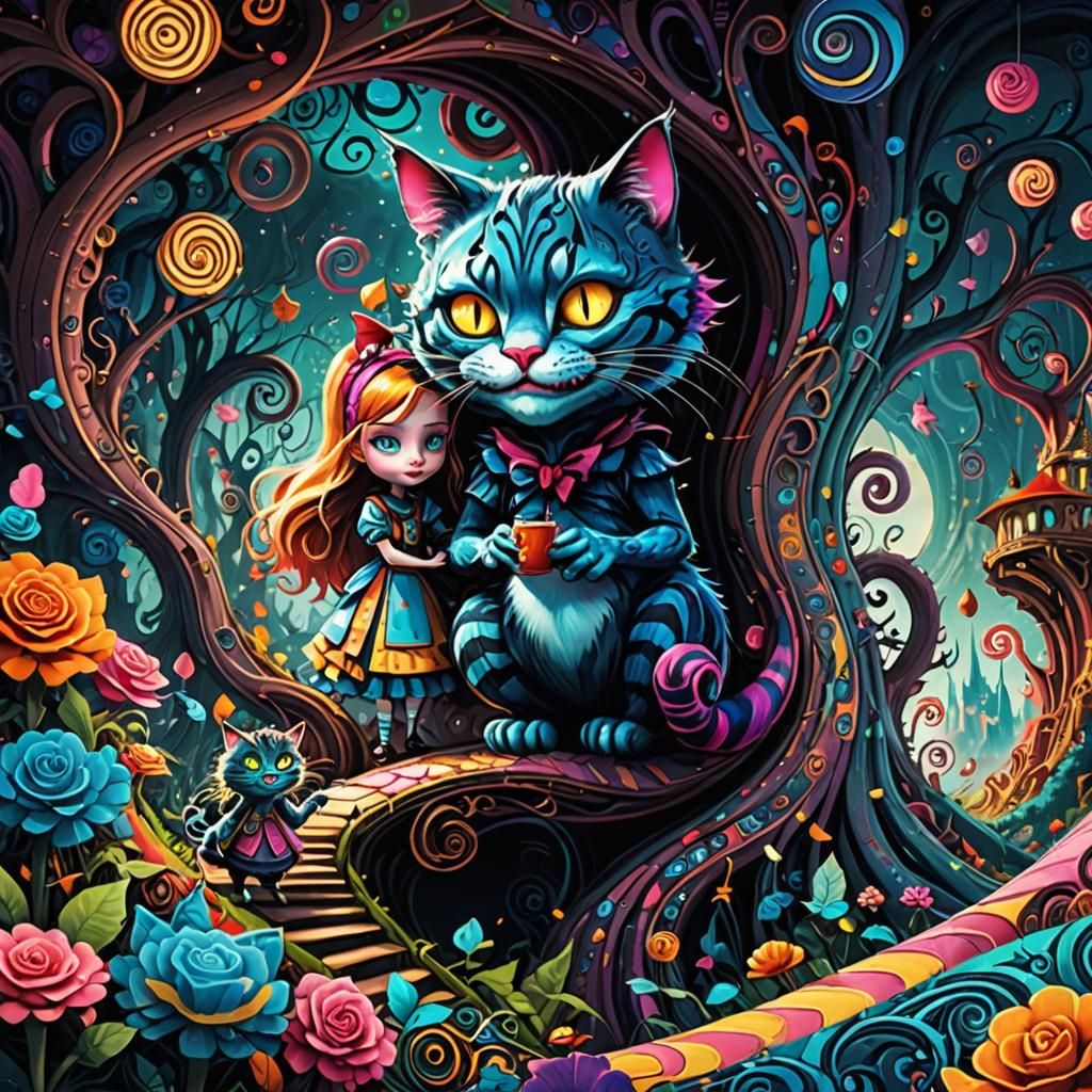 Alice and Cheshire cat