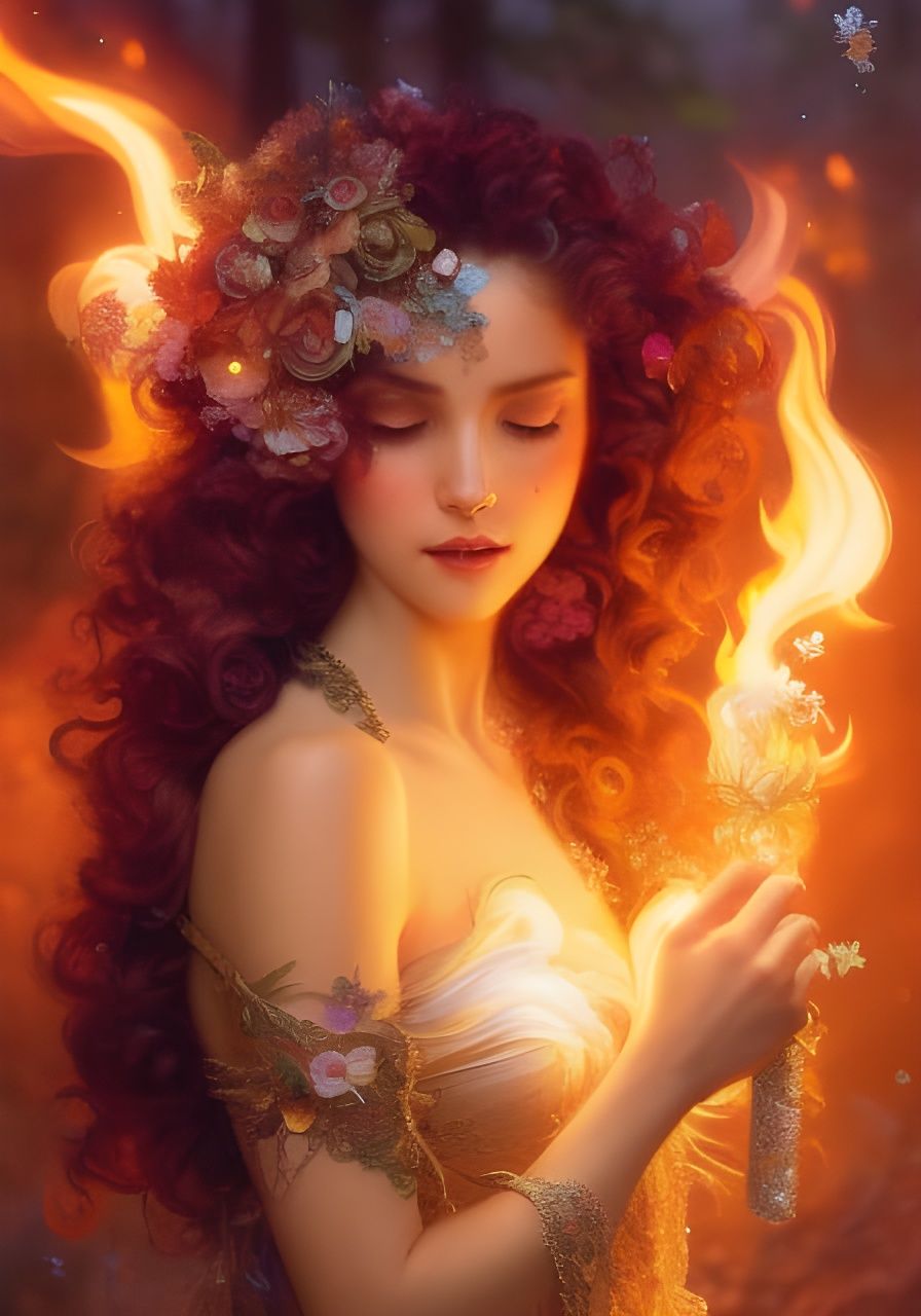 Ethereal Forest Fairy Digital Art Portrait