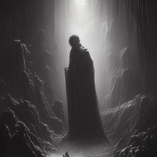 Apocalyptic Horror Scene as Dark Engraving