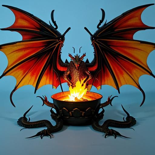 Dragon and Dragonfly Forge Fiery Creation