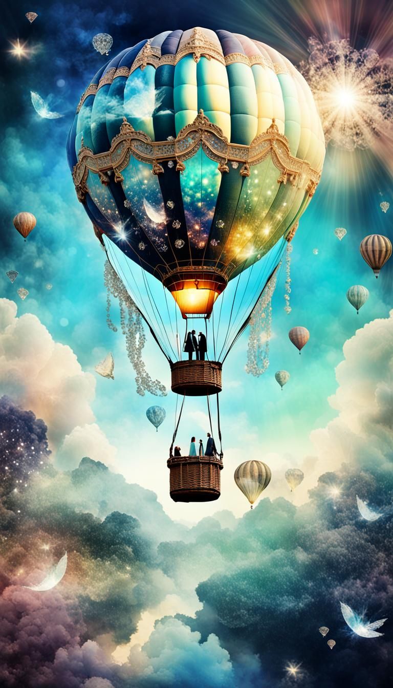 Mystical Hot Air Balloon in Sparklecore Fantasy