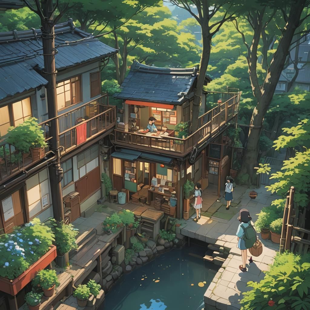 Anime Key Visual in Studio Ghibli Style