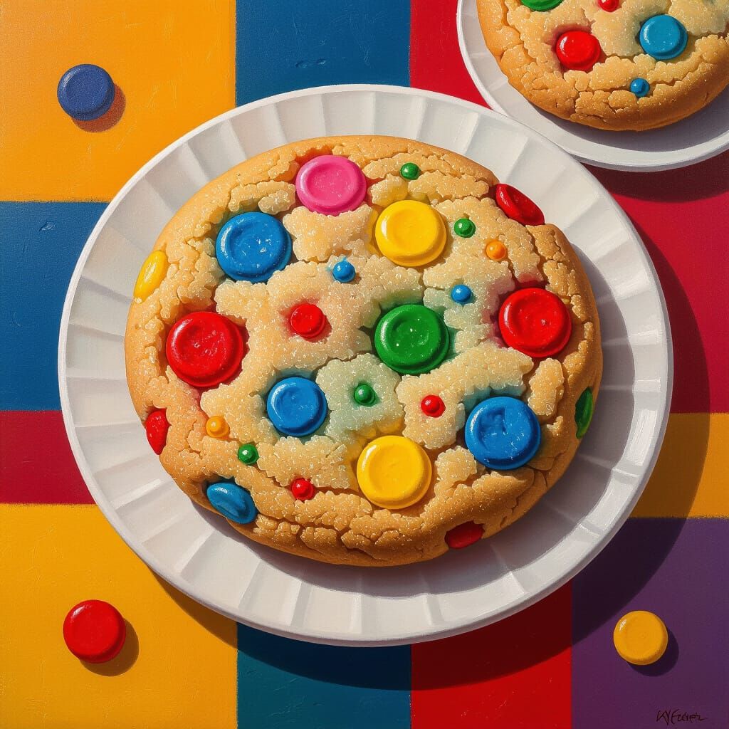 Hyperrealistic Cookie with Rothko-Inspired Sprinkles