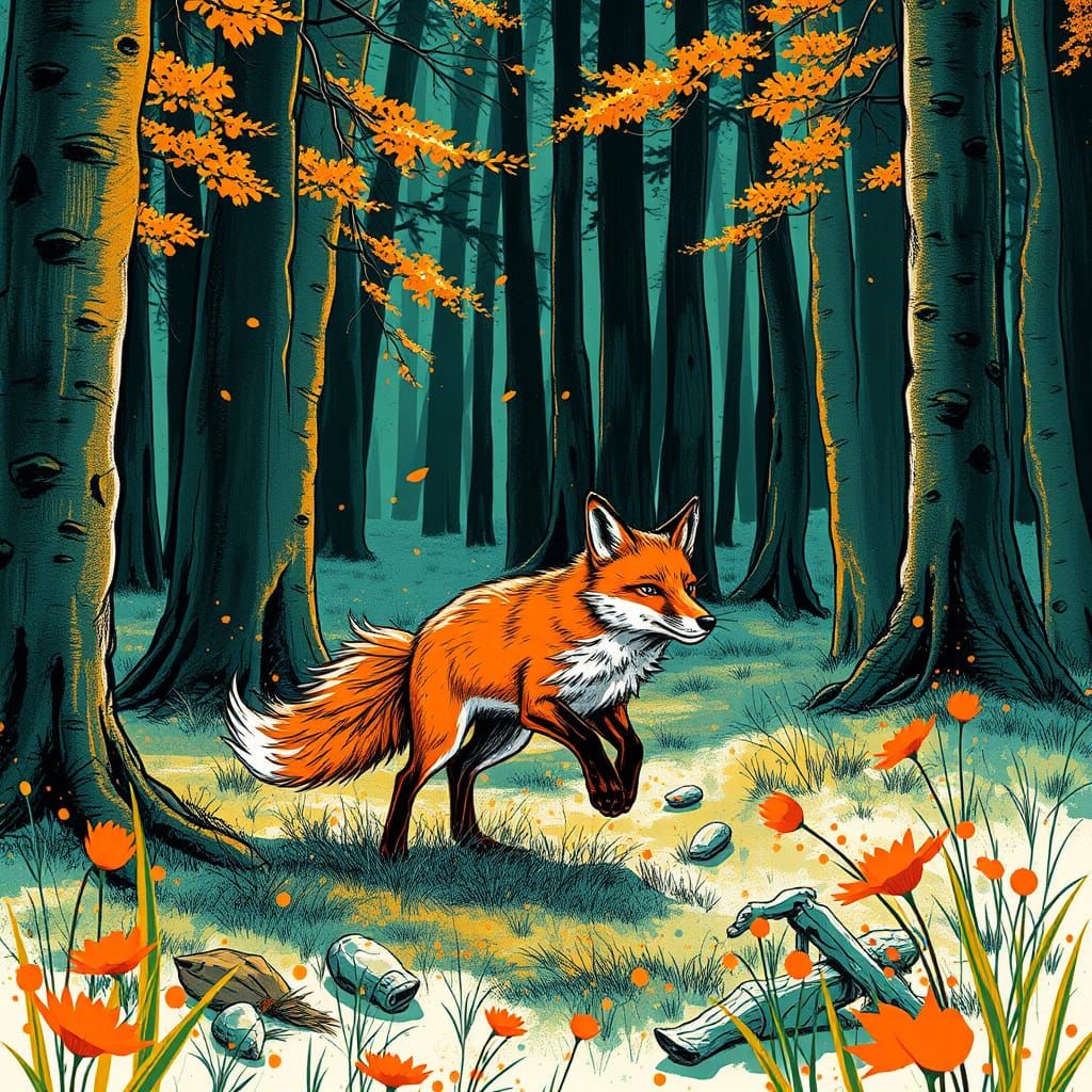 Vibrant Fox in Triadic Colors