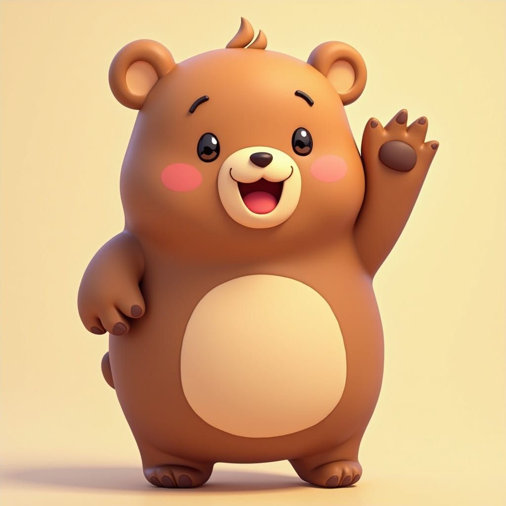 Chubby Anime Bear with Kind Eyes