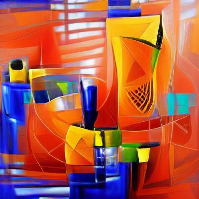 Geometric Abstraction Art in Vibrant Colors