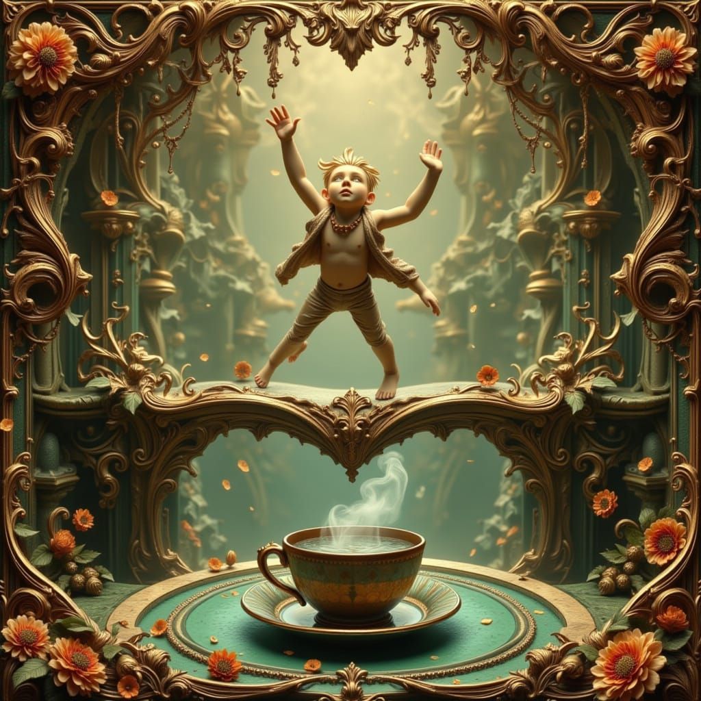 Claymation Diver in Art Nouveau Style