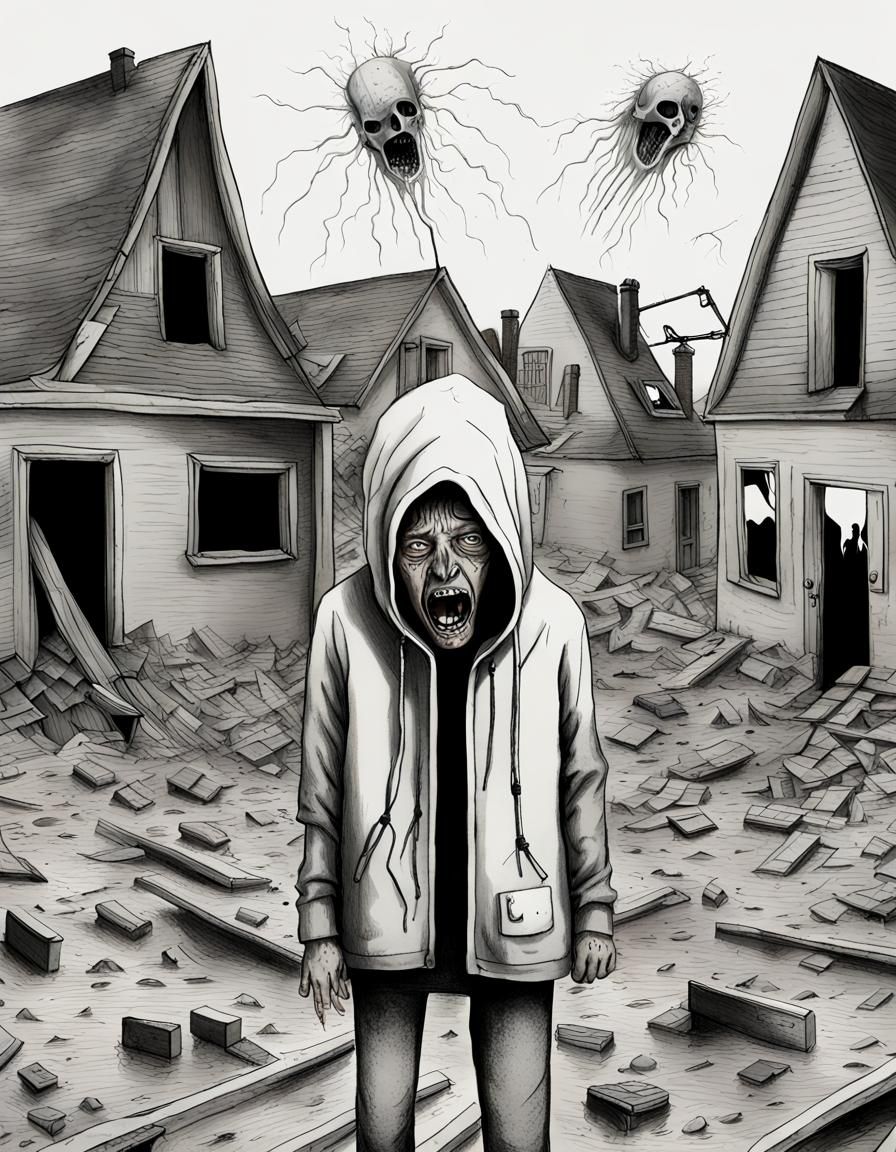 Surreal Scene of Wounded Victims in Pain