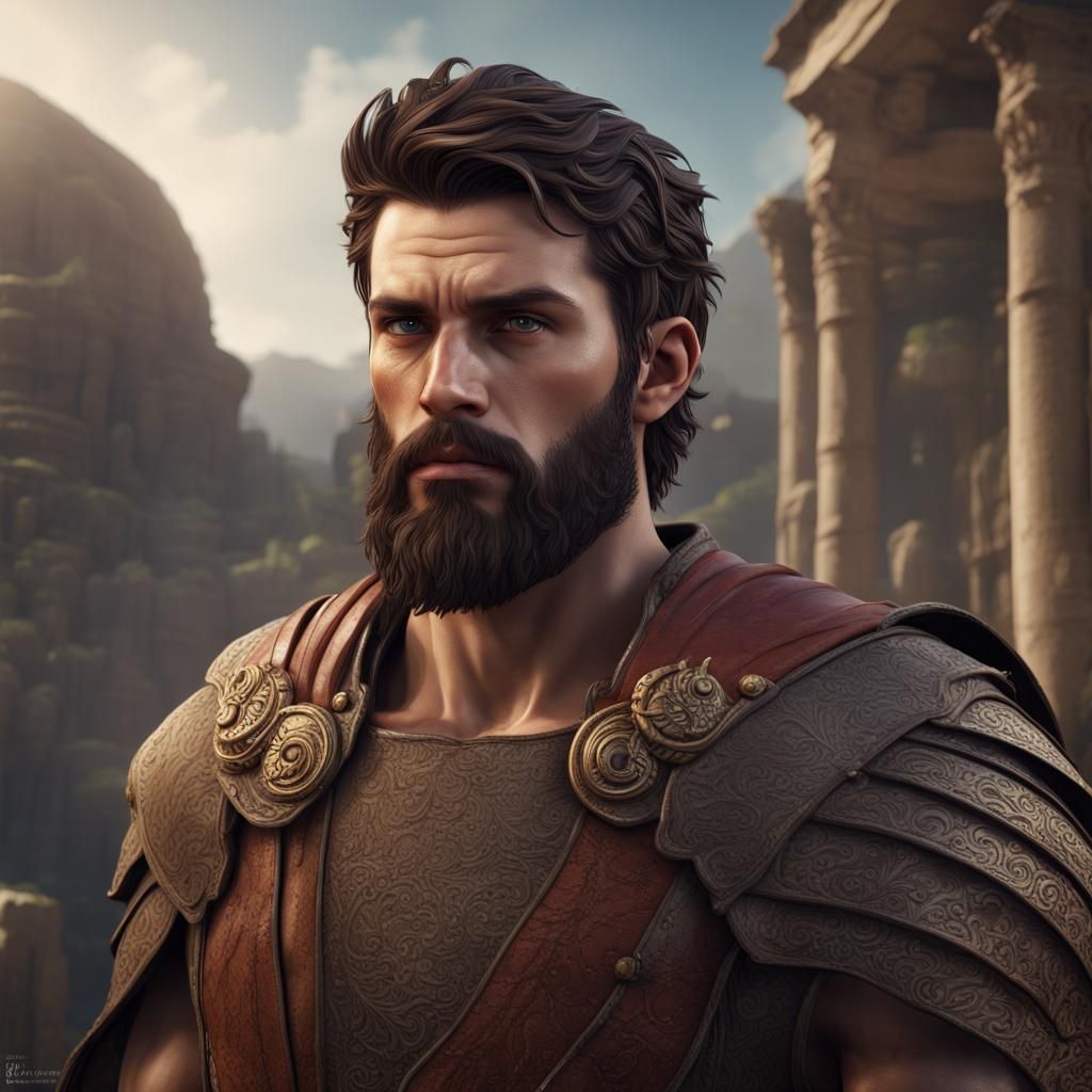 Fantasy Portrait of a Bearded Traveler in Unreal Engine 5