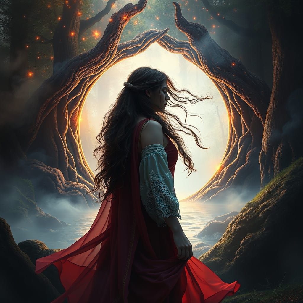 Ethereal Portal Goddess in Baroque Fantasy Style