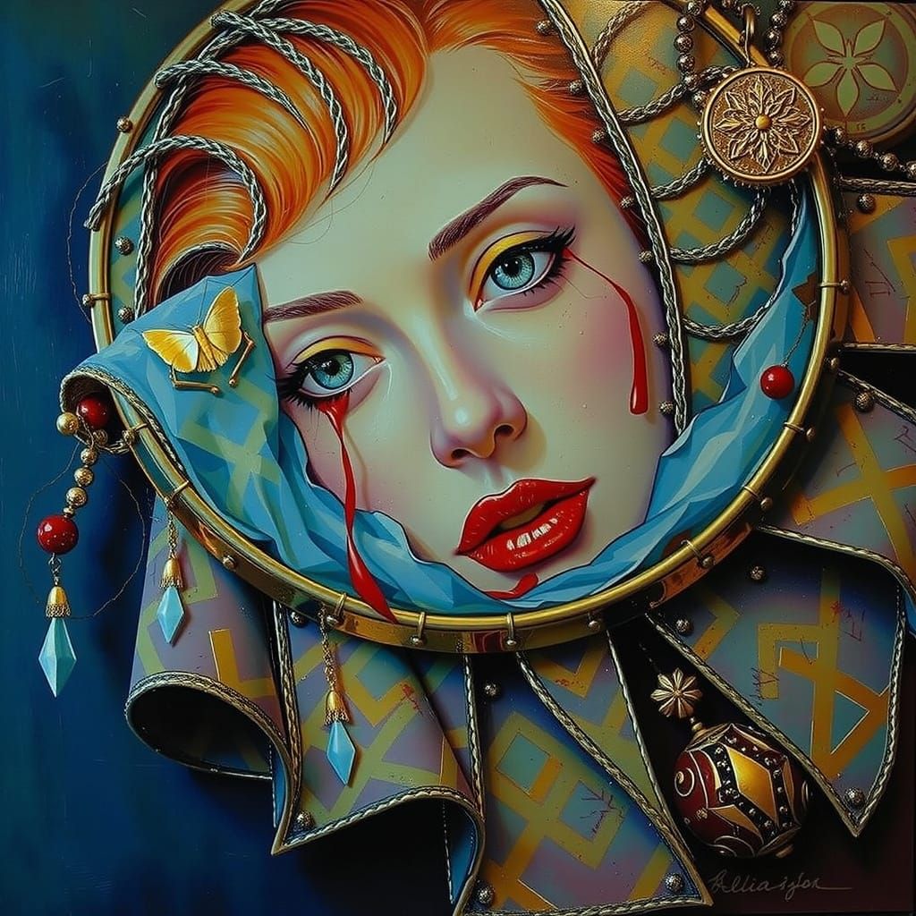 Swirling Abstract Forms in Shades of Red