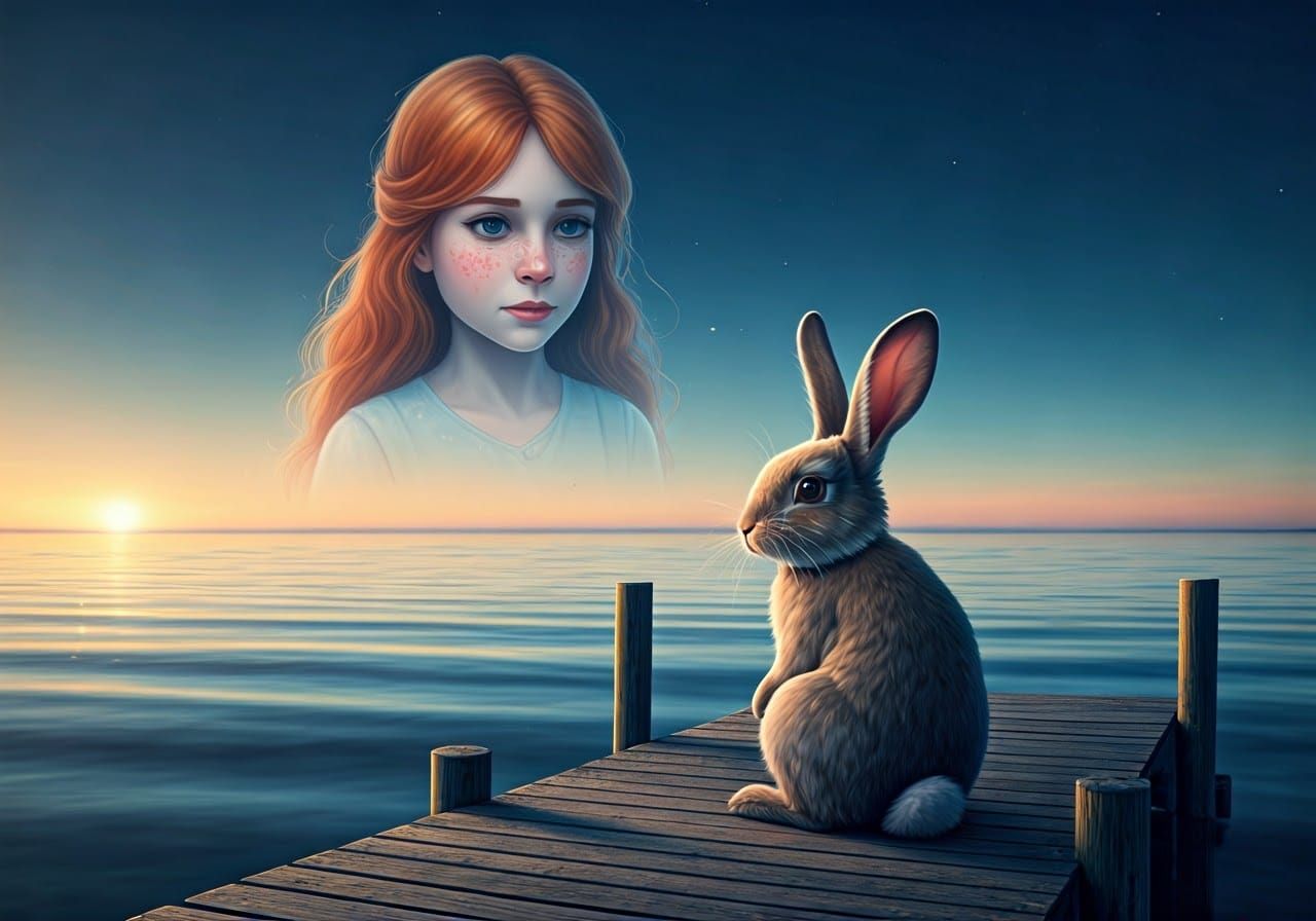 Rabbit Reminisces of Former Human Love in a Vision Above the...