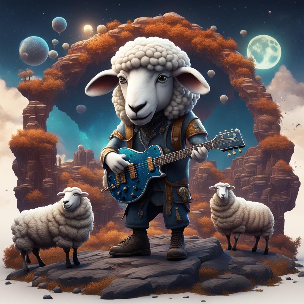 Rock Star Sheep: Detailed Matte Painting