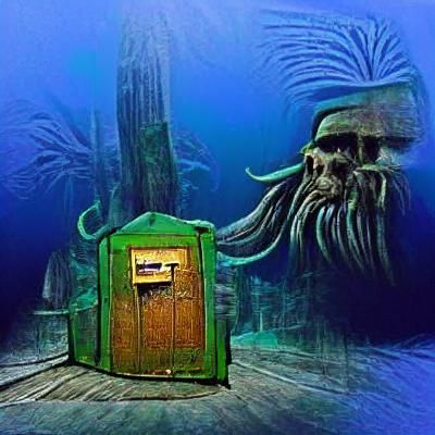 Bioluminescent Deep Sea Surreal Scene